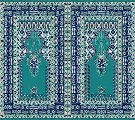 Myfloor S144-Koyu Çini Mihraplı Cami Halısı
