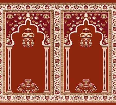 Myfloor S142-Kiremit Mihraplı Cami Halısı