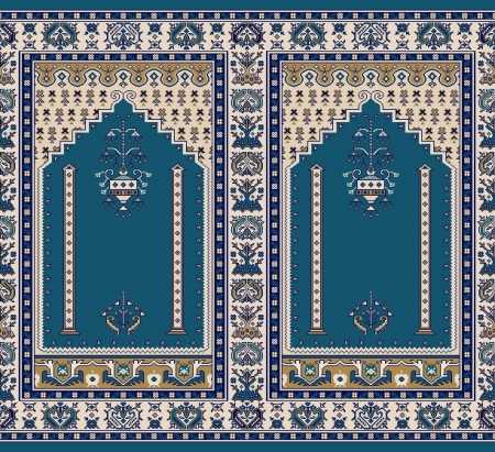 Myfloor S143-Koyu Mavi Mihraplı Cami Halısı