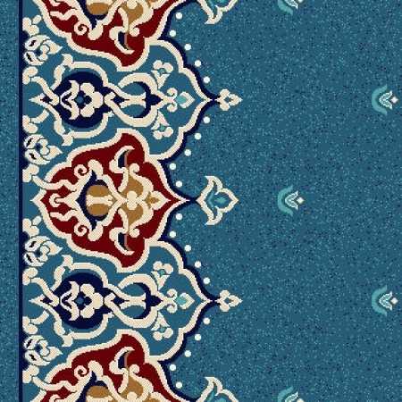 8486A Turkuaz Mavi Saflı Cami Halısı