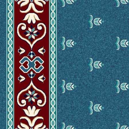 8392A Turkuaz Mavi Saflı Cami Halısı