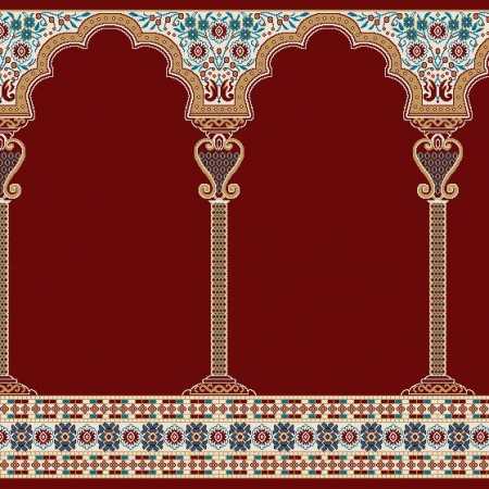 C121A Bordo Seccadeli Cami Halısı