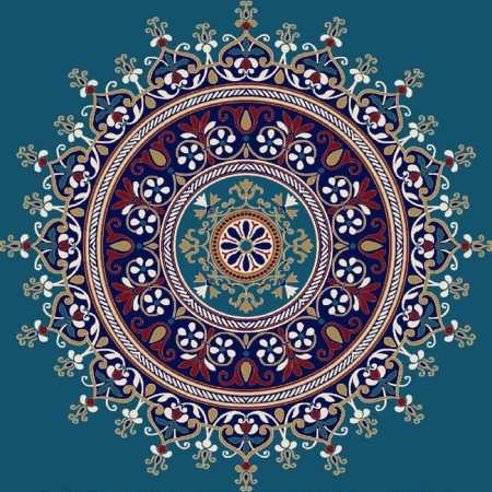 Myfloor G104-Koyu Mavi Göbekli Cami Halısı
