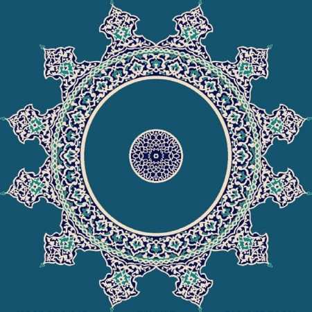 Myfloor G114-Koyu Mavi Göbekli Cami Halısı